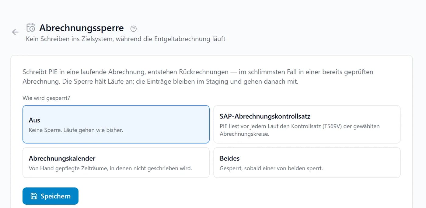 Abrechnungssperre